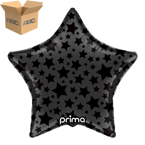 18" Star Black Shiny & Matte Stars (Case of 50) - Prima