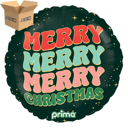 18" Round Merry Merry Merry (Case of 50) - Prima