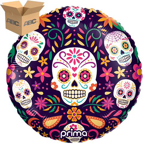 18" Round Sugar Skulls (Case of 50) - Prima