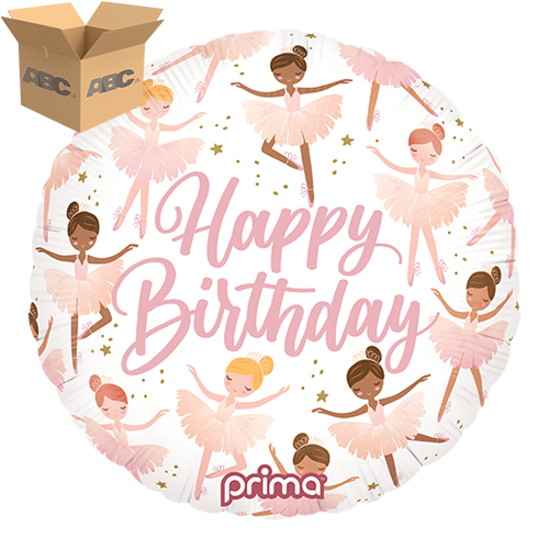 18” Round Birthday Ballerinas (Case of 50) - Prima