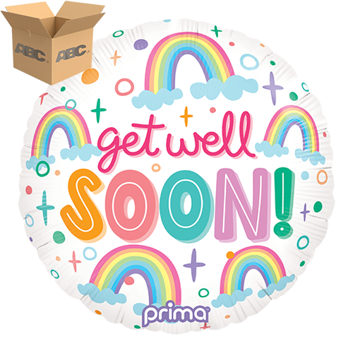 18” Round Get Well Soon Rainbows (Case of 50) - Prima