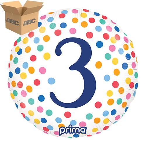 18” Round Happy Birthday Colorful Confetti 3 (Case of 50) - Prima