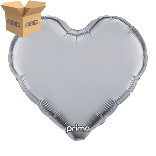 18” Silver Heart (Case of 50) - Prima
