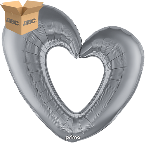 40” Silver Open Heart (Case of 50) - Prima