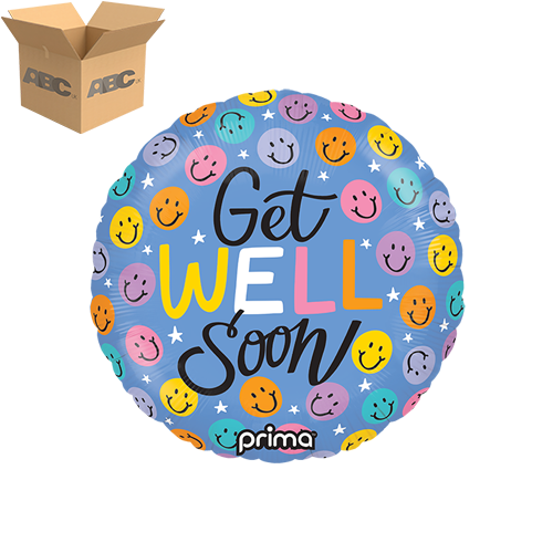 9” Round Get Well Happy Faces (Case of 50) - Prima