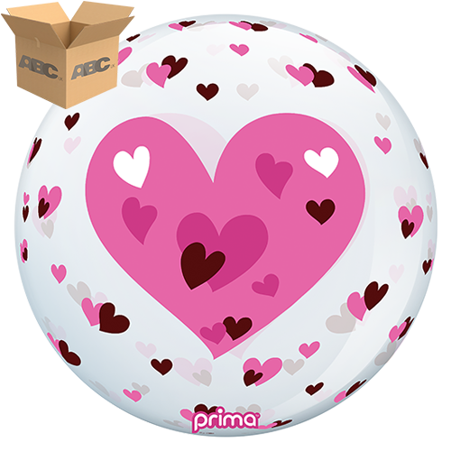 20” Pink Hearts Sphere (Case of 50) - Prima