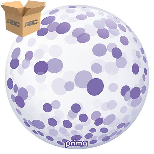 20” Purple Confetti Sphere (Case of 50) - Prima