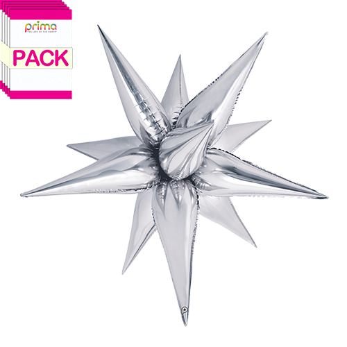 40” Silver Starburst (Pack of 5) - Prima