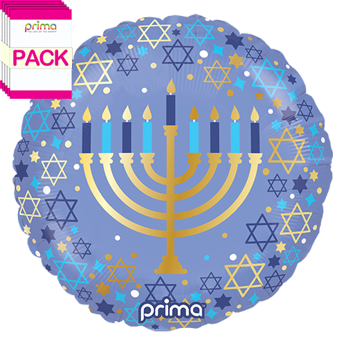 18" Round Hanukkah Menorah (Pack of 5) - Prima