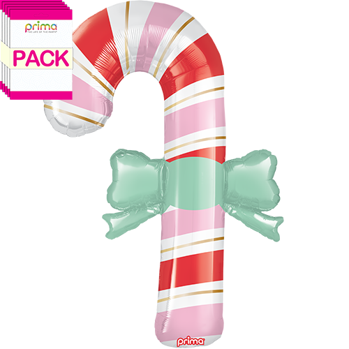 39" Candy Cane with Bow Special Shape (Pack of 5) - Prima