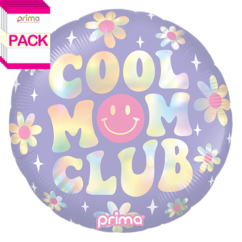 18" Round Cool Mom Club Holographic (Pack of 5) - Prima