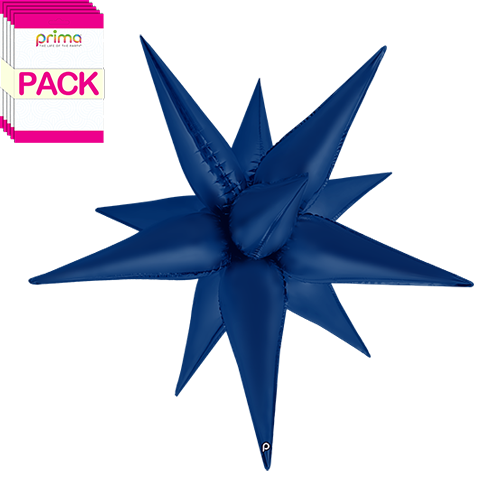 40" Blue Satin Starburst (Pack of 5) - Prima