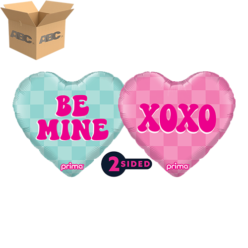 18" Heart Conversation Heart Checker (Case of 50) - Prima