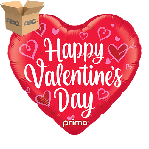 18" Heart Happy Valentine's Day Whimsy Hearts (Case of 50) - Prima