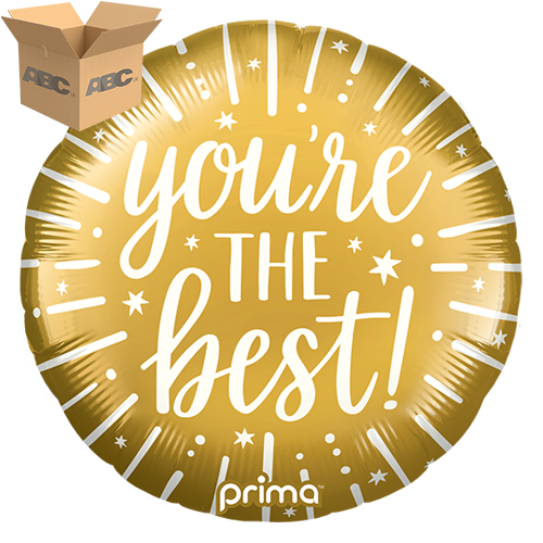 18" Round You're the Best Gold (Case of 50) - Prima