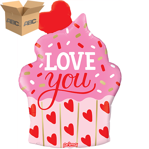 35" Love You Cupckake Shape (Case of 50) - Prima