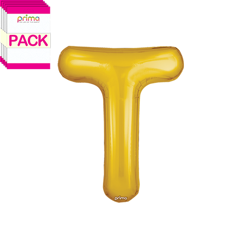 16" Gold Letter T (Pack of 5) - Prima