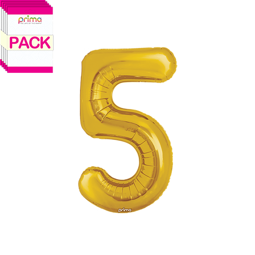 16" Gold Number 5 (Pack of 5) - Prima