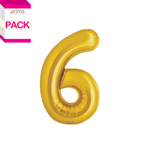 16" Gold Number 6 (Pack of 5) - Prima