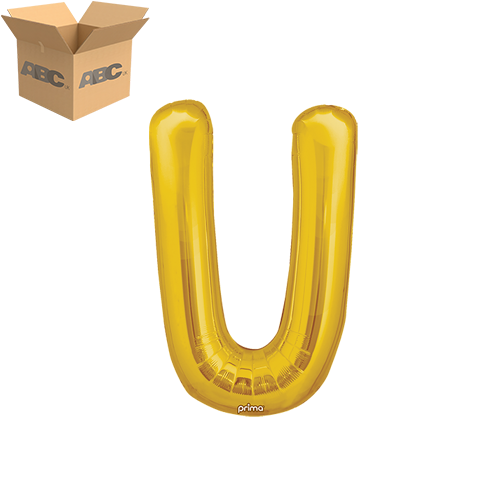 16" Gold Letter U (Case of 50) - Prima