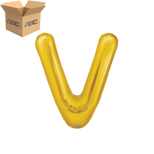 16" Gold Letter V (Case of 50) - Prima