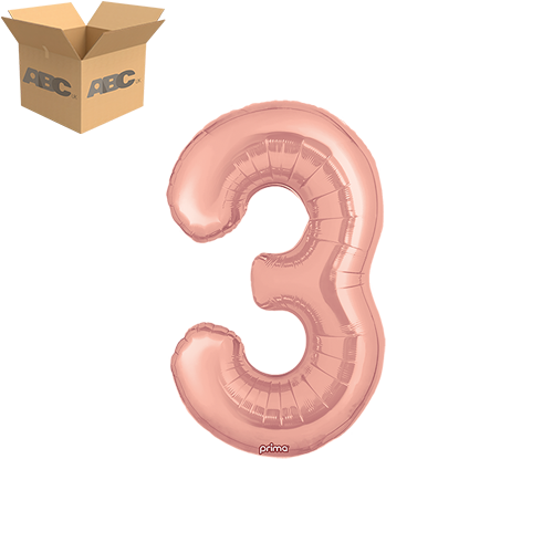 16" Rose Gold Number 3 (Case of 50) - Prima