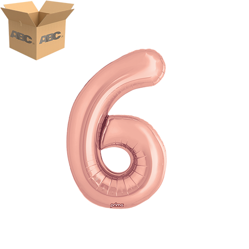 16" Rose Gold Number 6 (Case of 50) - Prima