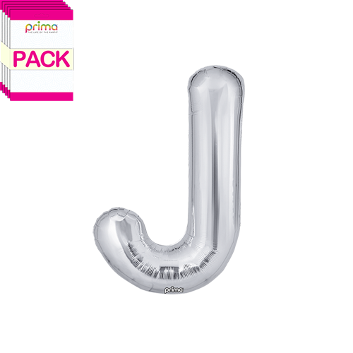 16" Silver Letter J (Pack of 5) - Prima