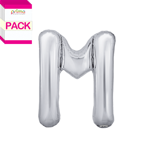 16" Silver Letter M (Pack of 5) - Prima