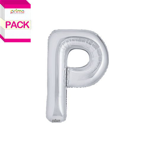 16" Silver Letter P (Pack of 5) - Prima