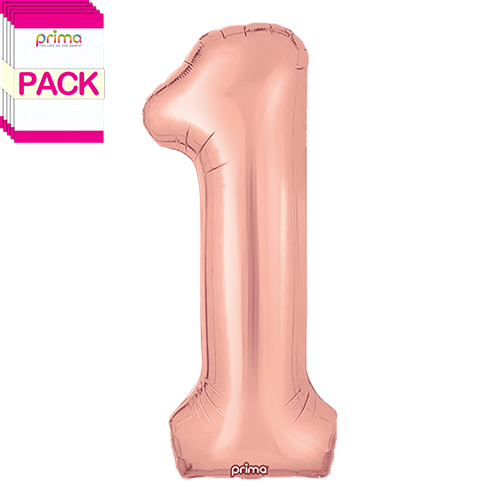 34" Rose Gold Number 1 (Pack of 5) - Prima