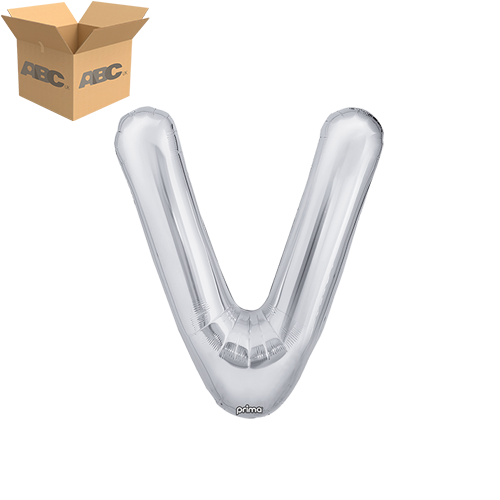 16" Silver Letter V (Case of 50) - Prima
