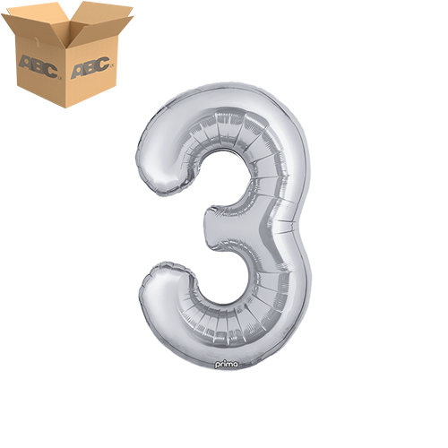 16" Silver Number 3 (Case of 50) - Prima