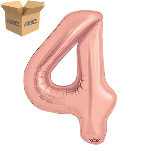 34" Rose Gold Number 4 (Case of 50) - Prima