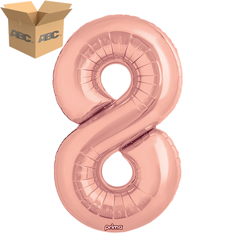 34" Rose Gold Number 8 (Case of 50) - Prima