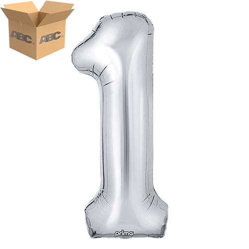 34" Silver Number 1 (Case of 50) - Prima