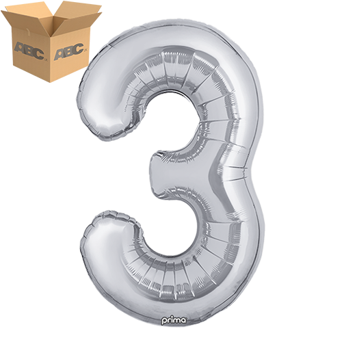 34" Silver Number 3 (Case of 50) - Prima