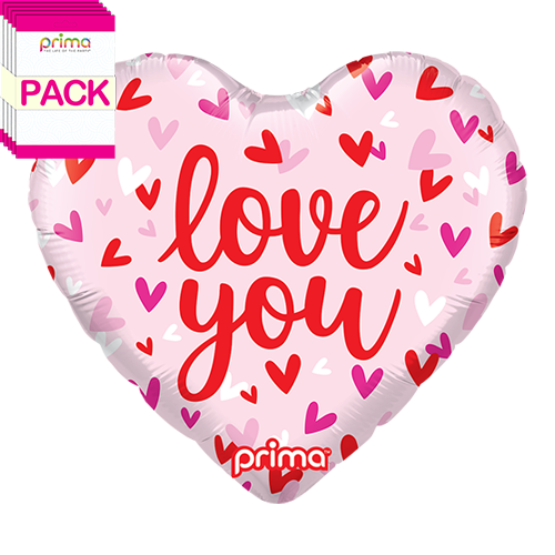 18" Heart Love You Confetti Hearts (Pack of 5) - Prima