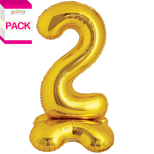 40" Gold Standing Number 2 - Prima (Pack of 5)