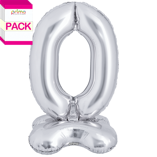 40" Silver Standing Number 0 - Prima (Pack of 5)