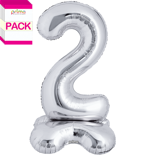 40" Silver Standing Number 2 - Prima (Pack of 5)