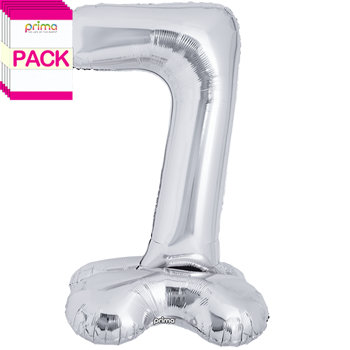 40" Silver Standing Number 7 - Prima (Pack of 5)