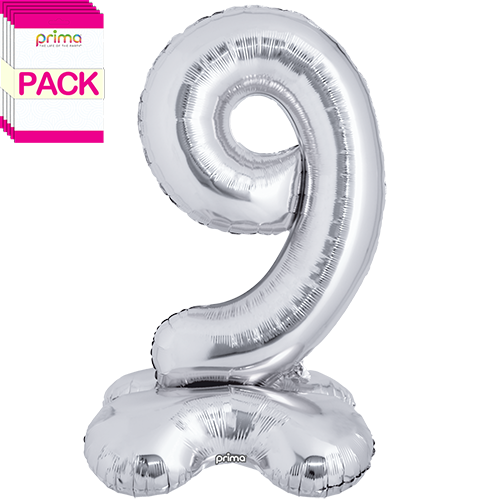 40" Silver Standing Number 9 - Prima (Pack of 5)