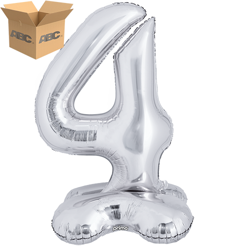 40" Silver Standing Number 4 - Prima (Case of 50)