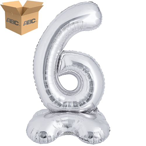40" Silver Standing Number 6 - Prima (Case of 50)