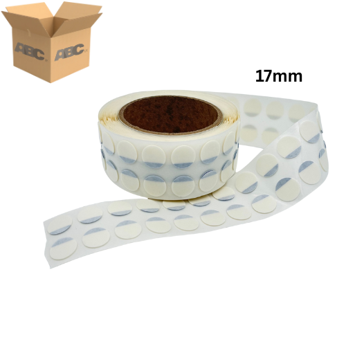 Round Foam Sticky Pads, Double-Sided, 17mm - Roll of 500 (Case of 1)