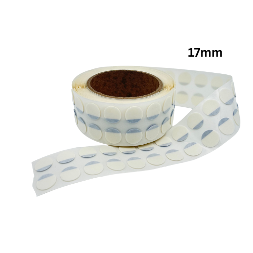 Round Foam Sticky Pads, Double-Sided, 17mm - Roll of 500