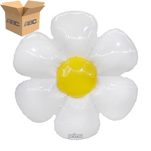 [PS-WDZY-24-50-1-CASE] 24" Air-filled White Daisy (Case of 50) - Prima