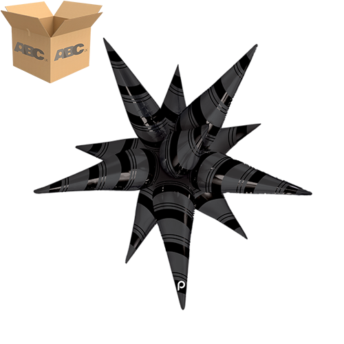[PD-0026-26-50-1-CASE] 26" Black Matte & Shiny Stripes Starburst (Case of 50) - Prima