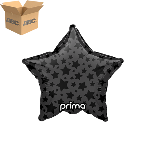 [PD-0033-9-50-6-CASE] 9" Star Black Shiny & Matte Stars (Case of 50) - Prima